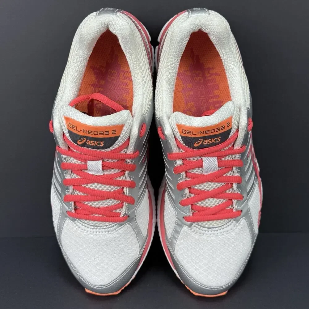 ASICS Gel-Neo33 2 Women’s Size 7.5 Gray Orange Running Shoes Pre-owned Excellent